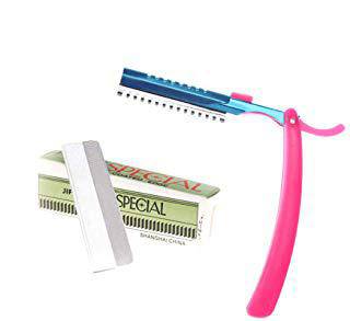 Single Edge Shaving Razor with 10 Blades Refills_0